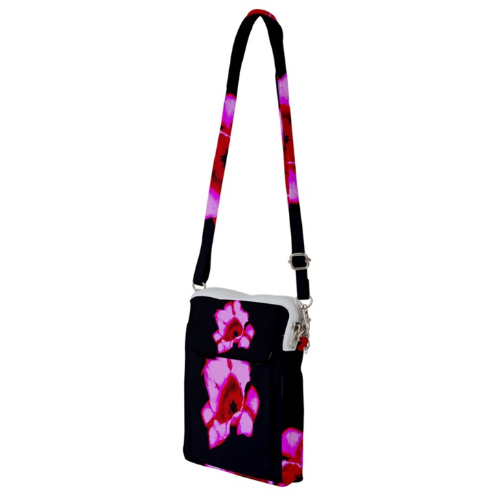 Pink and Red Tulip Multi Function Travel Bag