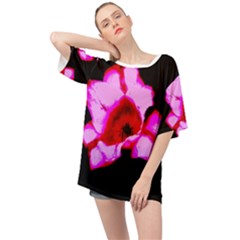 Pink And Red Tulip Oversized Chiffon Top by okhismakingart