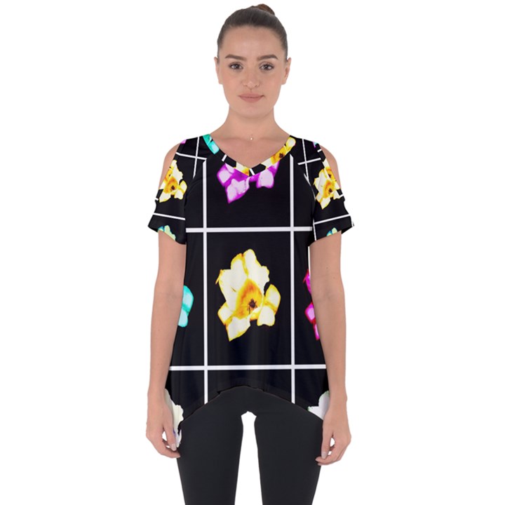 Tulip Collage Cut Out Side Drop Tee