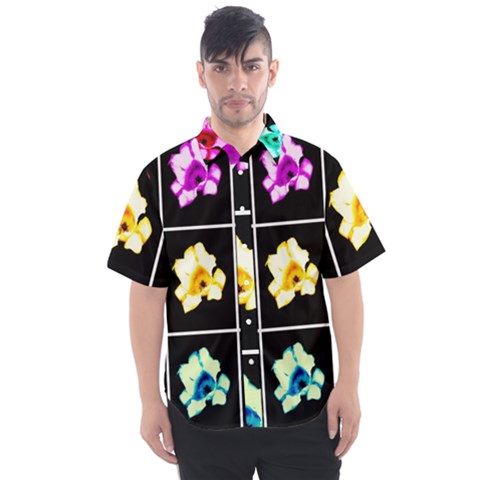 Tulip Collage Men s Short Sleeve Shirt by okhismakingart