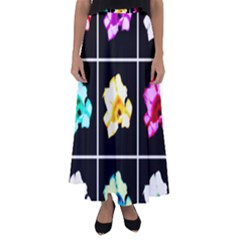 Tulip Collage Flared Maxi Skirt by okhismakingart