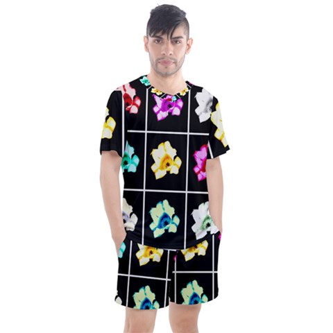 Tulip Collage Men s Mesh Tee And Shorts Set by okhismakingart