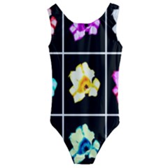 Tulip Collage Kids  Cut-out Back One Piece Swimsuit by okhismakingart