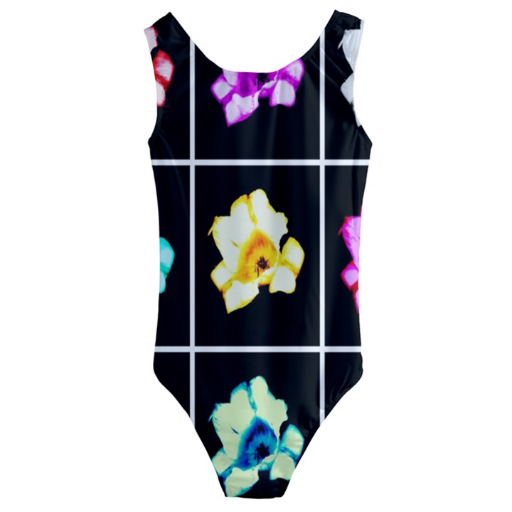 Tulip Collage Kids  Cut-Out Back One Piece Swimsuit