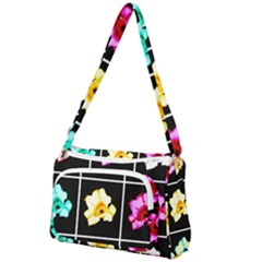 Tulip Collage Front Pocket Crossbody Bag by okhismakingart