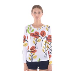 Tree Autumn Forest Landscape Women s Long Sleeve Tee