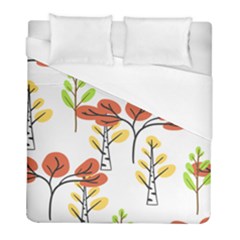 Tree Autumn Forest Landscape Duvet Cover (full/ Double Size) by Mariart