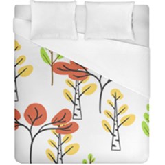 Tree Autumn Forest Landscape Duvet Cover (california King Size) by Mariart