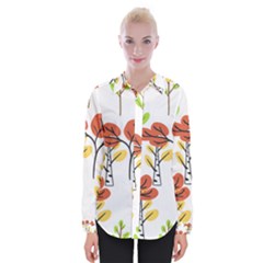 Tree Autumn Forest Landscape Womens Long Sleeve Shirt