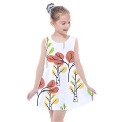 Tree Autumn Forest Landscape Kids  Summer Dress by Mariart