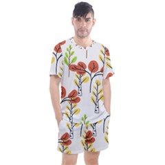 Tree Autumn Forest Landscape Men s Mesh Tee And Shorts Set