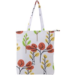 Tree Autumn Forest Landscape Double Zip Up Tote Bag