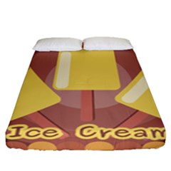 Cream Sweet Icecream Fitted Sheet (queen Size) by Bajindul