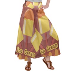 Cream Sweet Icecream Satin Palazzo Pants by Bajindul