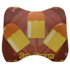 Cream Sweet Icecream Velour Head Support Cushion by Bajindul