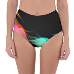 Flower 3d Colorm Design Background Reversible High-waist Bikini Bottoms by HermanTelo