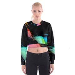 Flower 3d Colorm Design Background Cropped Sweatshirt