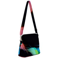 Flower 3d Colorm Design Background Zipper Messenger Bag by HermanTelo