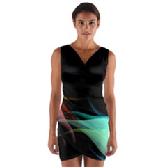 Flower 3d Colorm Design Background Wrap Front Bodycon Dress by HermanTelo