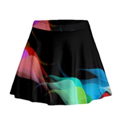 Flower 3d Colorm Design Background Mini Flare Skirt