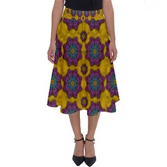 Bohemian Rare  Fantasy Flowers In The Festive Sun Perfect Length Midi Skirt by pepitasart