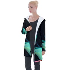 Flower 3d Colorm Design Background Longline Hooded Cardigan by HermanTelo