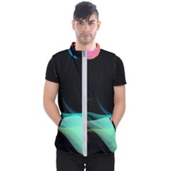 Flower 3d Colorm Design Background Men s Puffer Vest by HermanTelo