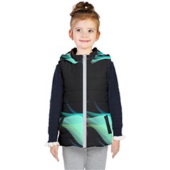 Flower 3d Colorm Design Background Kids  Hooded Puffer Vest by HermanTelo