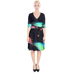 Flower 3d Colorm Design Background Wrap Up Cocktail Dress by HermanTelo