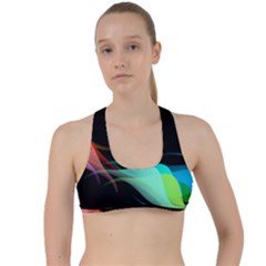 Flower 3d Colorm Design Background Criss Cross Racerback Sports Bra