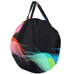 Flower 3d Colorm Design Background Giant Round Zipper Tote by HermanTelo