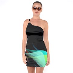 Flower 3d Colorm Design Background One Soulder Bodycon Dress