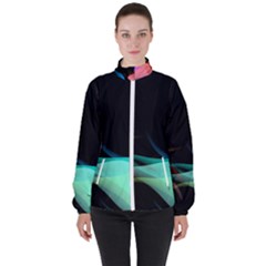 Flower 3d Colorm Design Background Women s High Neck Windbreaker by HermanTelo