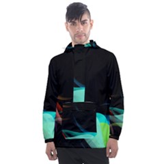 Flower 3d Colorm Design Background Men s Front Pocket Pullover Windbreaker by HermanTelo