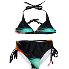 Flower 3d Colorm Design Background Kids  Classic Bikini Set