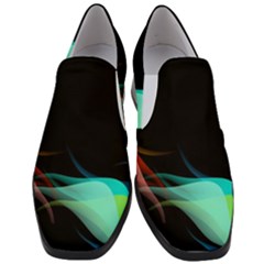 Flower 3d Colorm Design Background Women Slip On Heel Loafers