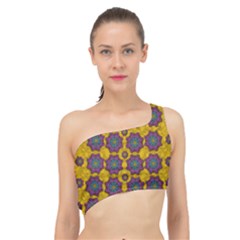 Bohemian Rare  Fantasy Flowers In The Festive Sun Spliced Up Bikini Top 