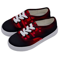 Light Neon City Buildings Sky Red Kids  Classic Low Top Sneakers