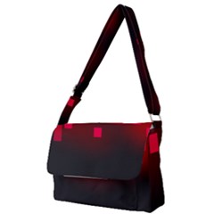 Light Neon City Buildings Sky Red Full Print Messenger Bag by HermanTelo