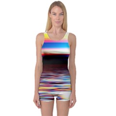 Lake Sea Water Wave Sunset One Piece Boyleg Swimsuit