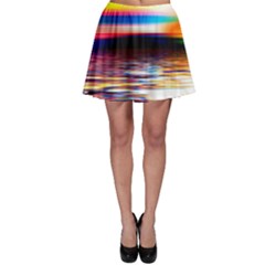 Lake Sea Water Wave Sunset Skater Skirt