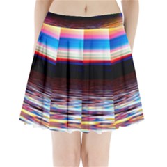 Lake Sea Water Wave Sunset Pleated Mini Skirt