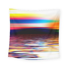 Lake Sea Water Wave Sunset Square Tapestry (small)