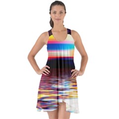 Lake Sea Water Wave Sunset Show Some Back Chiffon Dress