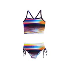 Lake Sea Water Wave Sunset Girls  Tankini Swimsuit by HermanTelo