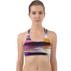 Lake Sea Water Wave Sunset Back Web Sports Bra