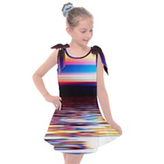 Lake Sea Water Wave Sunset Kids  Tie Up Tunic Dress by HermanTelo