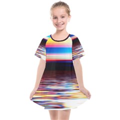 Lake Sea Water Wave Sunset Kids  Smock Dress