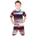 Lake Sea Water Wave Sunset Kids  Tee and Shorts Set View1