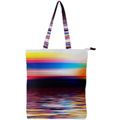 Lake Sea Water Wave Sunset Double Zip Up Tote Bag